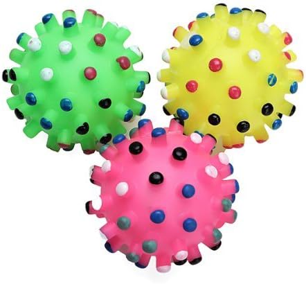 3 Pcs Pet Dog Squeaker Squeaky Quack Sound Chewing Toy Ball Cat Puppy Animal Rubber
