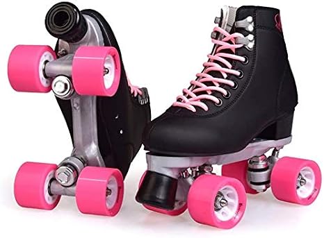 Roller Skate for Girls Classic Double Row Skating Shoes Pulley Shoes 4 Wheels Shoes Outdoor Indoor Roller Skating (Size : 39)