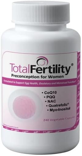 Preconception for Women | Aids Egg Health, Ovulatory and Menstrual Function | Clinically Significant dosages of CoQ10, PQQ, NAC, Myo-Inositol | 240 Capsules