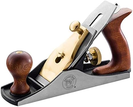 Rockler Bench Dog No. 4 Smoothing Plane - 10" Bench Plane with 2" Carbon Steel Blade, Cast Iron Body & Brass Fittings - Wood Hand Planer for Woodworking, Carpenter Tools & Surface Finishing