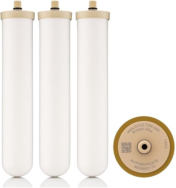 Doulton W9123050 10" Biotect Ultra Authentic Drinking Water Ceramic Replacement Candle Element Filter 2504 White NSF Certified M12 Thread