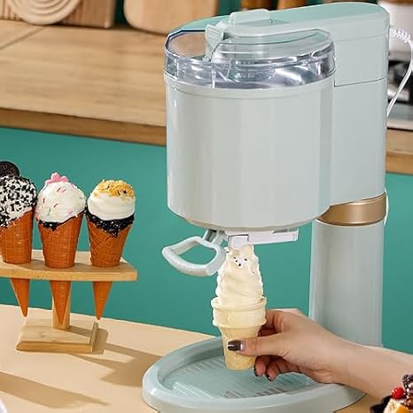 Household Ice Cream Maker 1L Soft Serve Maker for Home Bar Cafe - Mini Fruit Soft Ice Cream Machine