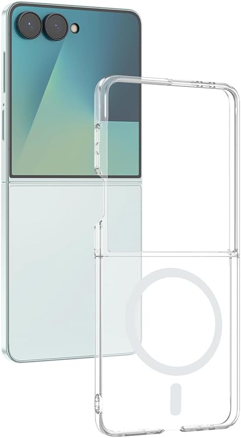 Spia Samsung Galaxy Z Flip 7 ile Uyumlu Kılıf Kablosuz Şeffaf Şarj Özellikli Lansman Kapak Orijinal (Samsung Galaxy Z Flip 7 ile Uyumlu, Kablosuz Şeffaf)