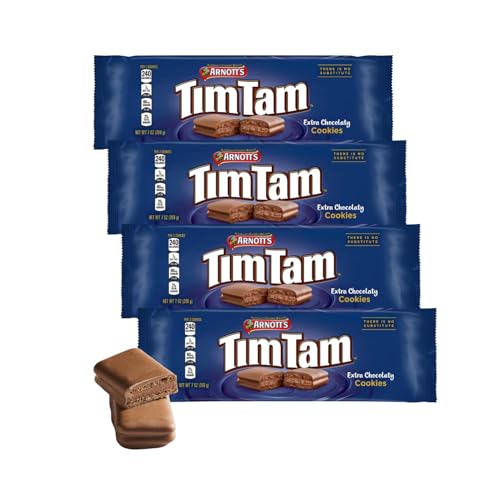 Arnotts Tim Tam Chocolatey Cookies 7 oz 200 Grams, Extra Chocolatey Flavour, Pack of 4, Official Arnotts Authorized Seller