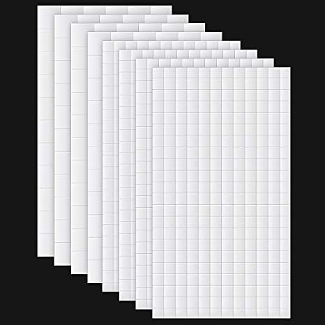 8 Sheets Foam Dots Squares, Adhesive 3D Foam Squares, 2 Sizes, Scrapbook
