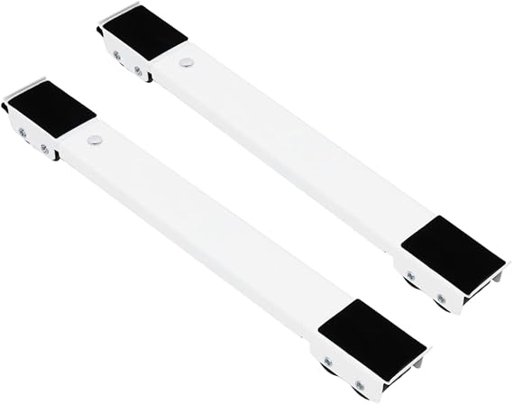 Tofficu 2pcs Adjustable Movable Base for Washing Machine and Refrigerator Extendable Appliance Roller Stand Universal Mobile Furniture Trolley Rack