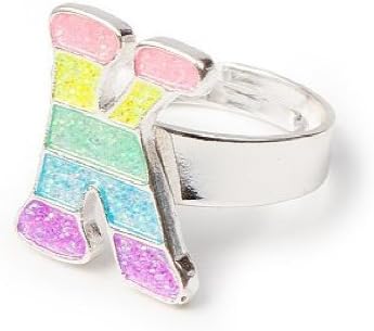 Claire's Pastel Glitter Initial Ring - Letter K