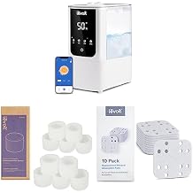 LEVOIT OasisMist Smart Cool and Warm Mist Humidifiers & 10-Pack Top Fill Humidifier Replacement Filters & Humidifier Replacement Filters 10-Pack, Mineral Absorption Pad