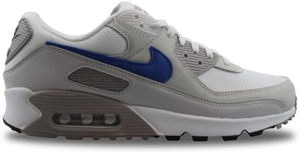 Nike Air Max 90 Men's Shoes (DM0029-110, White/College Grey/Summit White/Racer Blue) Size 9.5