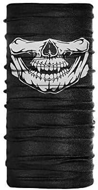 Breathable Skull Half Face Mask Windproof Neck Scarf for Cycling, Hiking, Camping, Climbing, Fishing, Hunting