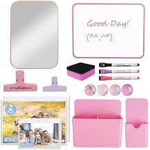18Pcs Locker Accessories, Pink Locker Decoration for Girls, Back to School Essentials Magnetic Locker Organizer, Mirror, Whiteboard, Pen Holder, Magnetic Picture Frame and Magnets