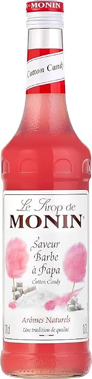 MONIN Premium Cotton Candy Syrup 700ml for Cocktails and Mocktails. Vegan-Friendly, Allergen-Free, 100% Natural Flavours and Colourings