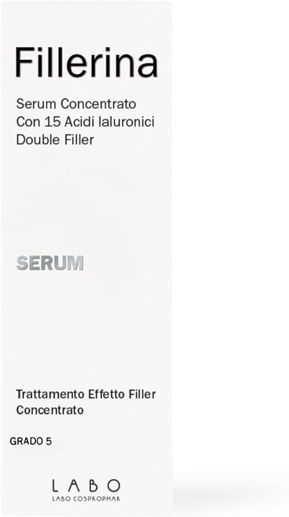 Fillerina 15HA Concentrated Anti-Aging Serum Filler Effect for Deep Wrinkles Intensive Facial Treatment Plumping and Hydrating Effect Grade 5 30 ml