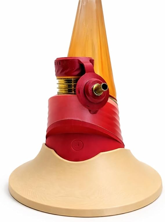 Click-On Stand for Puffco Peak Pro, Secure Stabilizing Base Prevent Spills, Broken Glass, Tipped Devices, 4" Wide, Peak Pro (Beige)