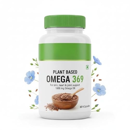 Plant Based Omega 3 6 9 Multivitamin Supplement for Men & Women 1000 mg Vegan Oil Concentrate with Flaxseed & Blackseed Oil, Fatty Acids 3 6 9, 60 Capsules