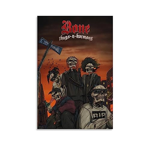 AAHARYA Music Mix - Bone Thugs N Harmony Music Album Poster Home Decor Printable Canvas Poster 2 Canvas Painting Wall Art Poster for Bedroom Living Room Decor 12x18inch30x45cm Unframe-style