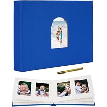Photo Album for Fujifilm Instax Mini 11 12 9 8 Evo LiPlay Instant Camera, Suit for Polaroid SnapTouch PIC-300 Linen Cover 52 Pockets Blue