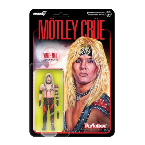 Super7 Motley Crue Vince Neil Shout at The Devil - 3.75 Action Figure with Accessory Heavy Metal Collectibles and Retro Toys