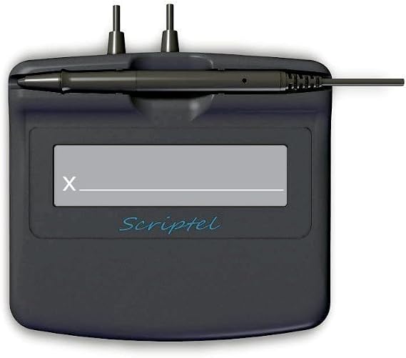 ST1475-6FT 1x5 Proscript Signature Capture Pad - Black, Compact, Windows, Linux - Active Battery-Less Tethered Pen - Writing, Teaching
