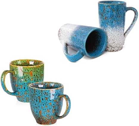 Set of 2 Durable 16/20 oz Coffee Cups, Large Coffee Mugs with Ergonomic Handle, Ceramic Mugs Dishwasher & Microwave Safe, Ideal Tea Mugs for Home, Office, Gifts