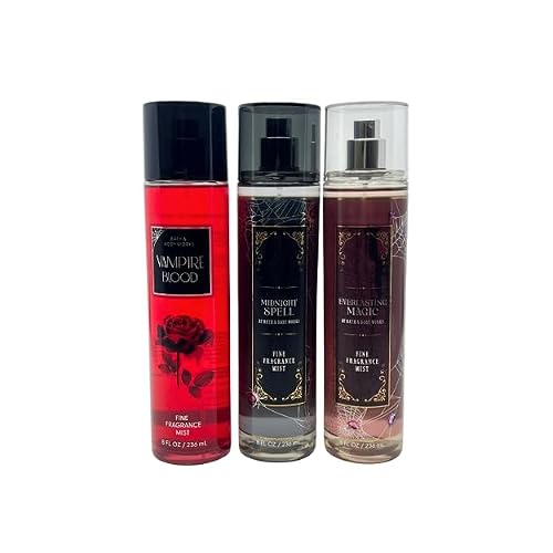 Bath & Body Works Halloween Fragrance Mist - 3 different scents 8 fl oz each - Vampire Blood, Midnight Spell, Everlasting Magic