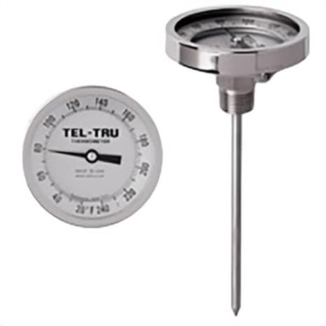 Tel-Tru GT300R Compost Thermometer, 3 inch Zoned dial, 48 inch stem, 0/200 Degrees F, Includes Insertion Handle