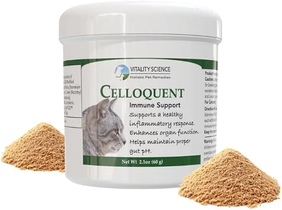 Vitality Science Celloquent for Cats | Enhanced Immune Support Formula | Maintains Proper Gut pH | Boosts Organ Function | Aids Cleansing and Healthy Inflammatory Response