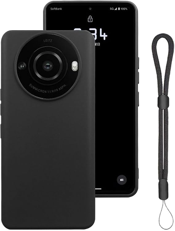 Case Protective Cover for Leica Leitz Phone 3 Heavy Duty Shockproof Soft TPU Matte Texture with Adjustable Lanyard YCJDP Lightweight Waterproof Better Anti-Slip Scratch Strap Hole for Leica Leitz Phone 3/Aquos R8 Pro SH-51D/Aquos R8S Pro Black