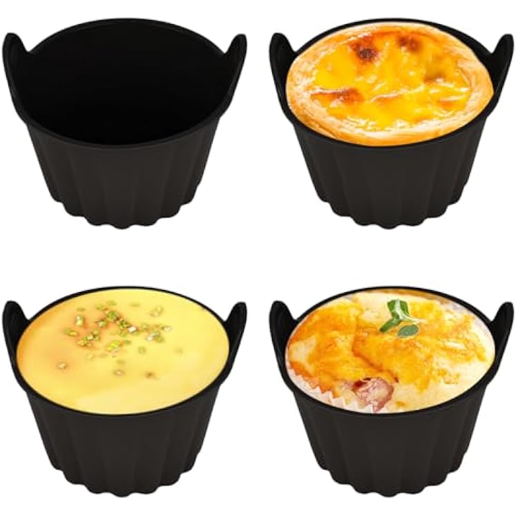 Silicone Mould Hot Air Fryer, 4 Packs Egg Mould Cake Mould for Hot Air Fryer Ramekins for Air Fryer, Muffin Mould Silicone Airfryer Silicone Ramekins for Air Fryer