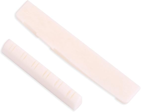 Bone Guitar Nut, Premium Bone Replacement for 12 String Folk Classical Guitar Saddle Compensated 75mm for Musicians Performers Repair Technicians