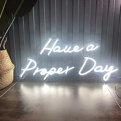 Custom Neon Sign,Have a Proper Day Neon Sign,Office Party Home Decor Neon Text Flex Led Custom Neon Room Wall Decoration size:6932cm