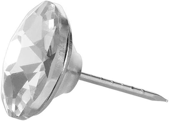 30 Pcs 16 mm Diamond Crystal Upholstery Tacks Nails for Sofa Headboard Furniture Wall Decor