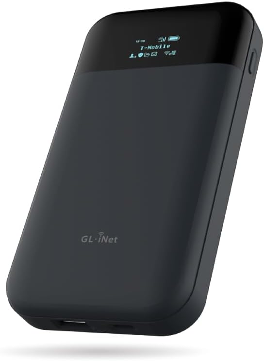 GL.iNet GL-E750V2 MUDI 4G LTE Portable Travel Router with SIM Card Slot | 4G LTE router SIM slot, OpenWrt OpenVPN WireGuard, 7000mAh 8-hour battery, 300 plus 433Mbps Wi-Fi, 285g pocket travel size