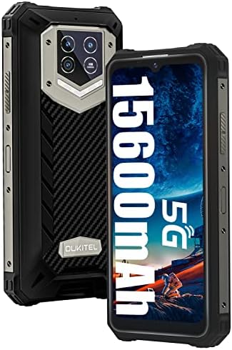 OUKITEL WP15 5G Rugged Smartphone Unlocked, 15600Mah Battery Android 11 Octa-core 8128GB 6.52 HD Screen 48MP Triple Camera Waterproof Shockproof NFC Dual Sim Cell Phone Black NOT Support AT&T
