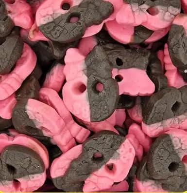 BUBS Raspberry & Liquorice Skulls 250G