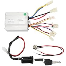plplaaoo Brush Motor Controller Electric Bike Motorcycle Controller Lock and Charging Port Set 12V 500W Aluminum Alloy Shell for Electric Bikes Tricycles Motorcycles