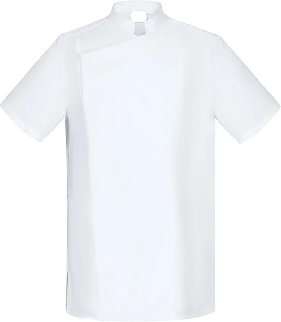 Chef Jacket Short Sleeved Coat Chef Uniform Breathable Kitchen Cooking Jacket Restaurant Hotel Barber Shop Waiter Work Shirt Unisex