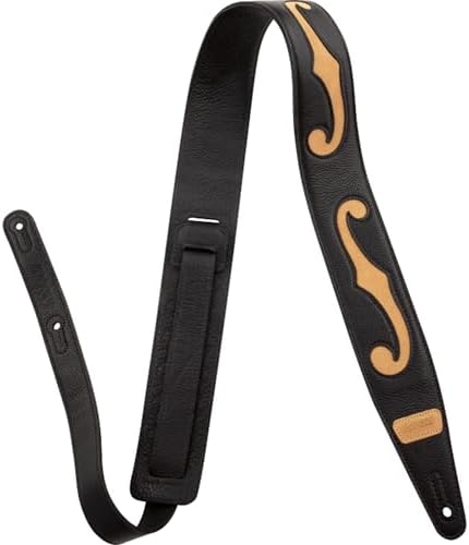 Gretsch F-Holes Leather Strap - Black and Tan