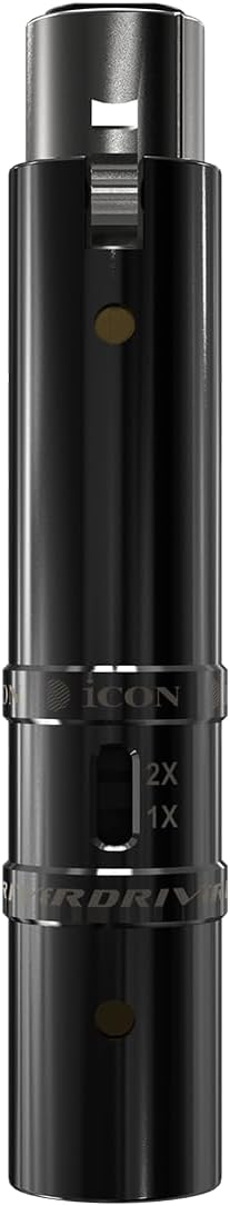 iCON Pro Audio HyperDrive Inline Microphone Preamp - +28dB Gain Booster, Ultra-Low Noise for Dynamic & Ribbon Mics, Phantom Powered for PC Recording, Studio