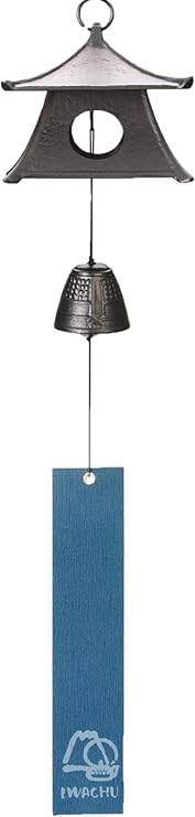 Iwachu 27103 Wind Chime Hanging Lantern Medium with String Black Nambu Ironware