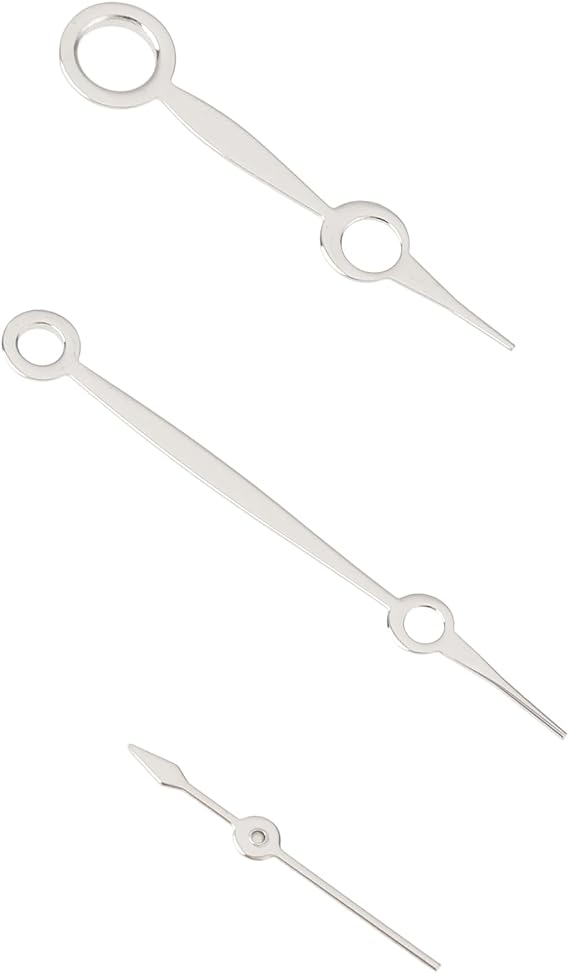 1 Set Silver Watch Movement Hour/Minute/Second Hand Winding Parts Stainless Steel Compatible with ETA 6497 6498 Movements