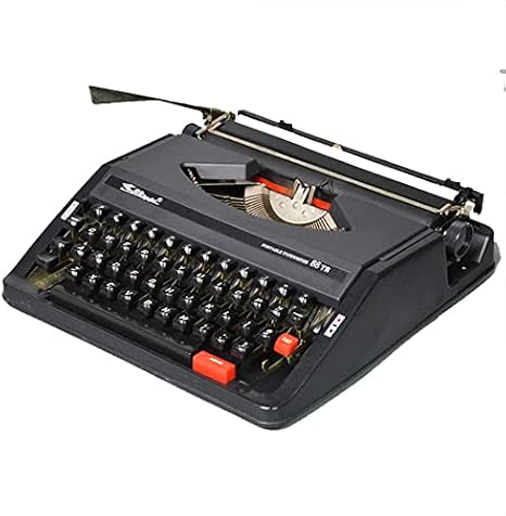 Mechanical English Typewriter,Portable Retro Manual Typewriter,Vintage Typewriter,Retro Vintage Typewriter Model,Handmade Props Model Retro Decoration,Home Decoration Ornaments,Black
