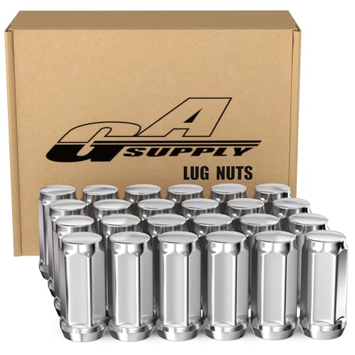 GAsupply M14x1.5 Lug Nuts - Long Bulge Acorn Closed End Chrome Lug Nuts Conical Seat 1.9 Tall 34 Hex Compatible with Ford Chevy Lincoln GMC Cadillac 24 Pack