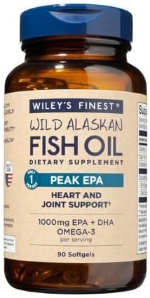 Wiley's Finest Wild Alaskan Fish Oil Peak EPA, 90 Count (Pack of 1)