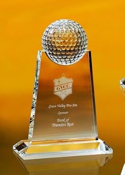 Paramount Golf Optical Crystal Trophy - Small