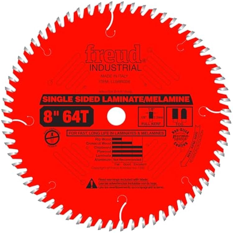 Freud LU98R008: 8 x 64T Single Sided LaminateMelamine Blade