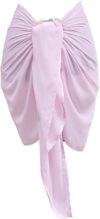 1 World Sarongs with Solid Pastel Color Ultra Light Pink Half Size