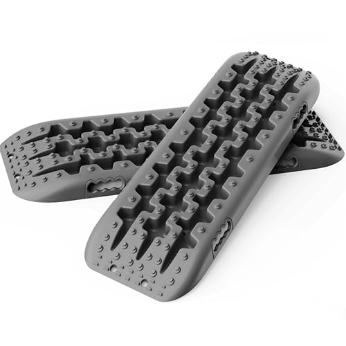 ALL-TOP Recovery Traction Boards, 2PCS, Reinforced Off Road Bendable Tire Friction Tracks 3rd Gen, Gray