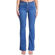 YMI Women's YMI Womens Hyper Denim Basic 5 Pkt 1 Btn Hr Flare Regular Inseam