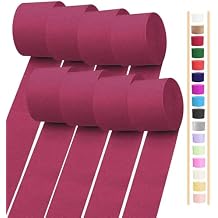 Burgundy Crepe Paper Streamers 8 Rolls, Party Streamers for Birthday Wedding Baby Bridal Shower Decorations Halloween Christmas Craft Supplies (1.8 Inch x 82 Ft/Roll, 656ft)
